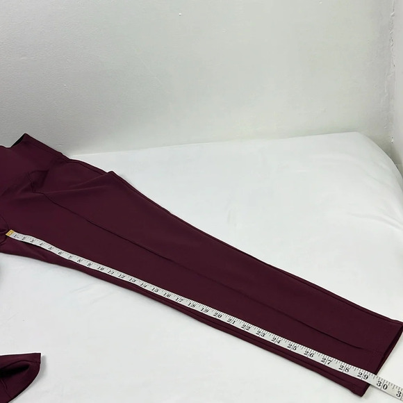 Apt.9 New Women’s L Burgundy Mid Rise Stretch Knit Front Seam Stitching Pant - Picture 10 of 10